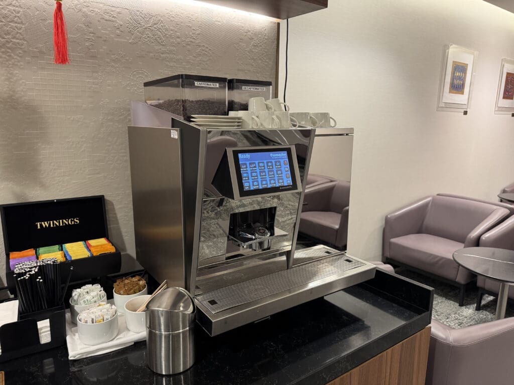 a coffee machine in a room