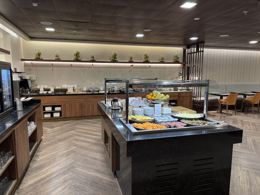 a buffet in a hotel
