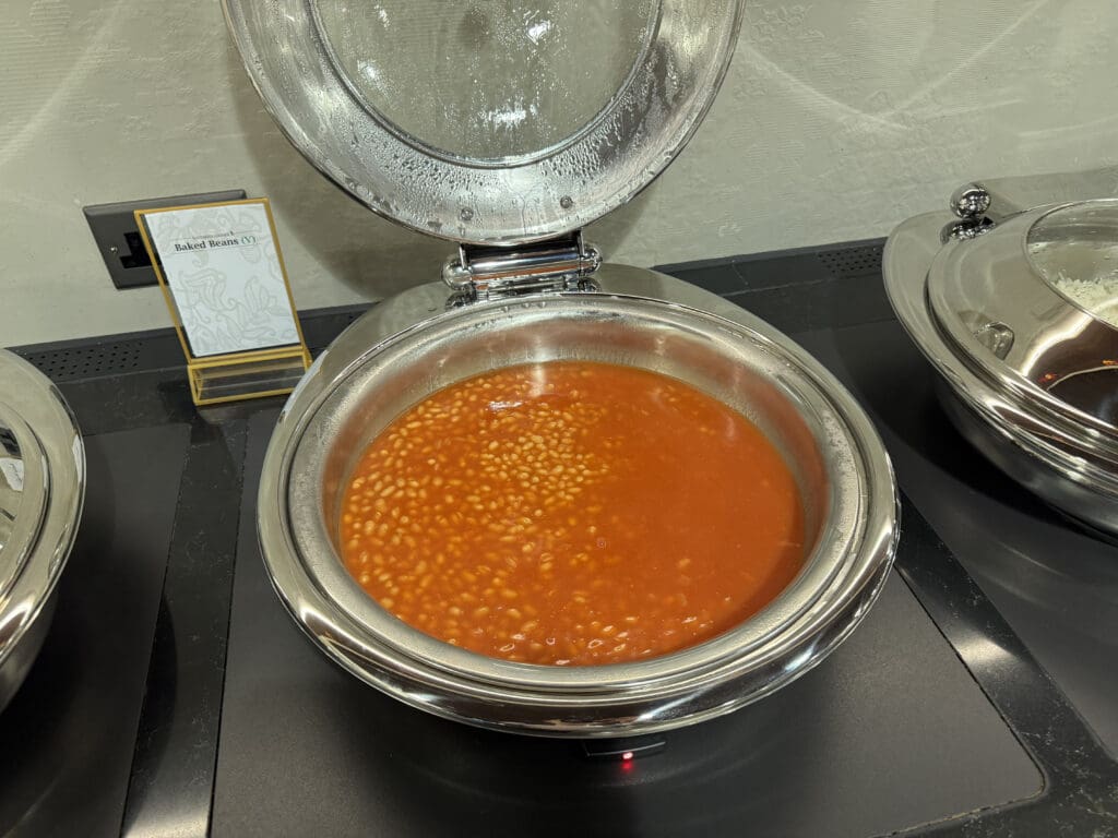 a bowl of beans on a stove