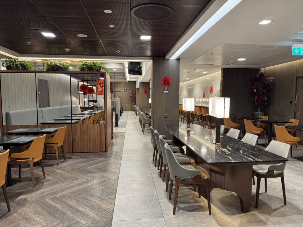 a room with a table and chairs