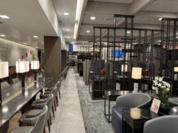 a room with chairs and tables