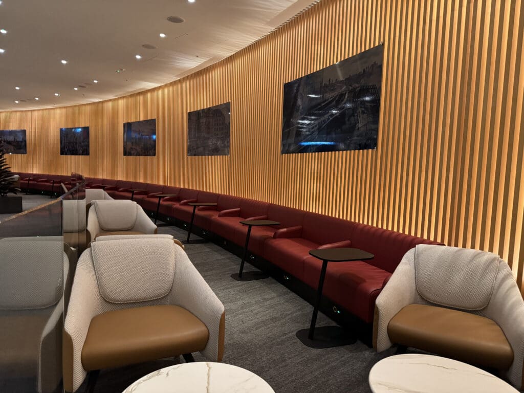 a room with chairs and tables