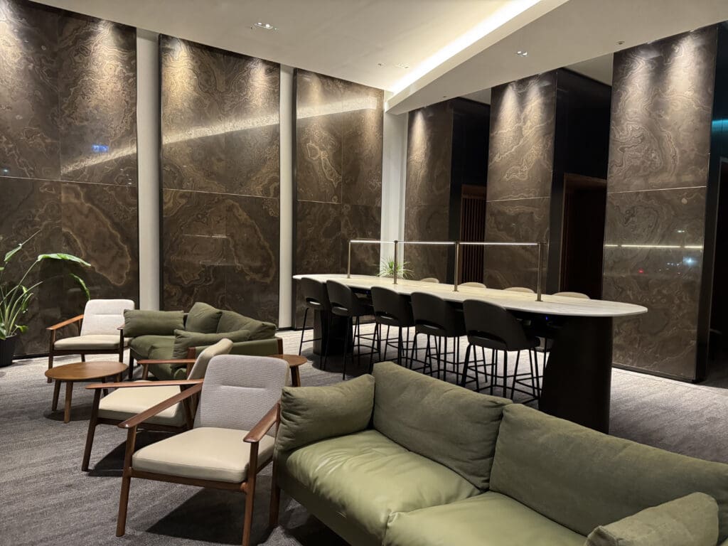 a room with a table and chairs