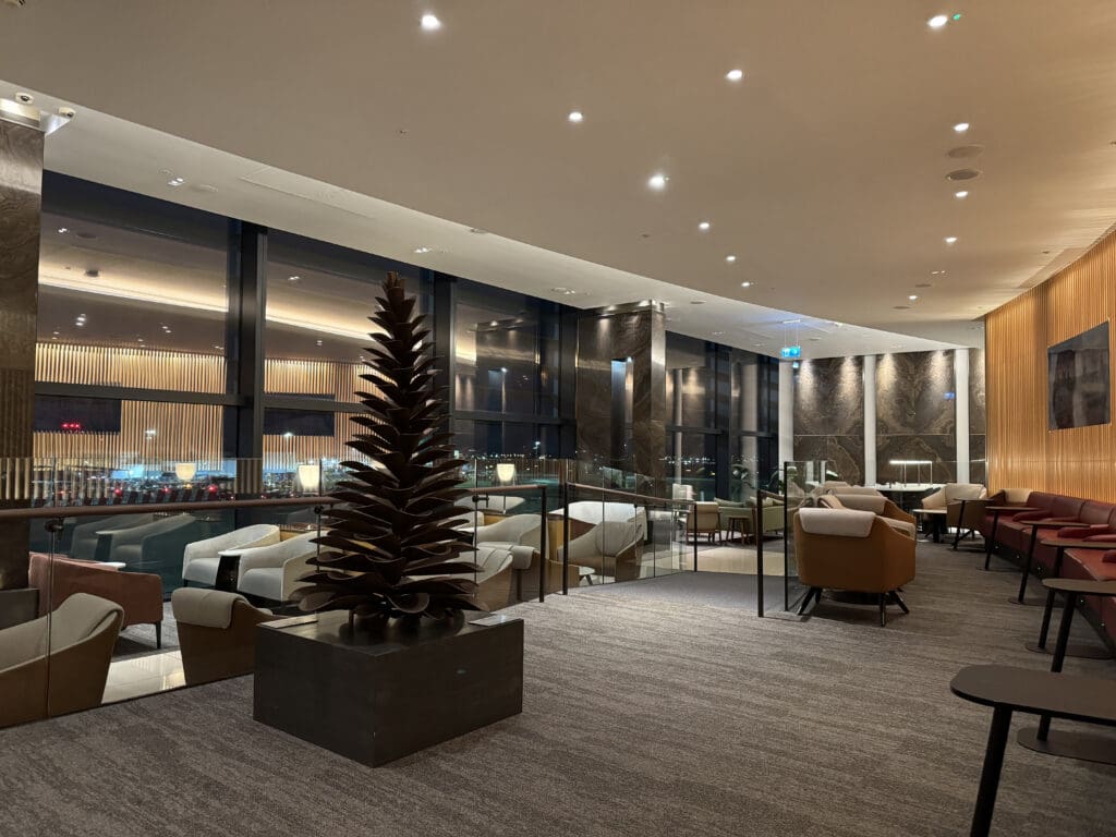 a room with a tree in it