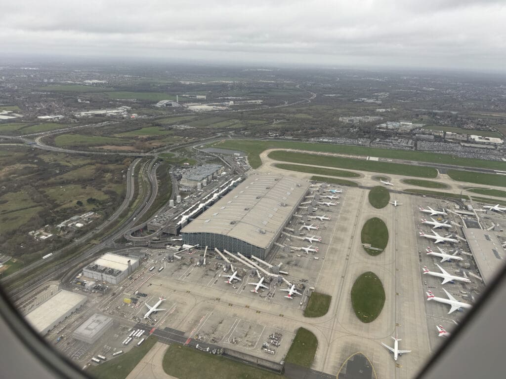 an aerial view of an airport