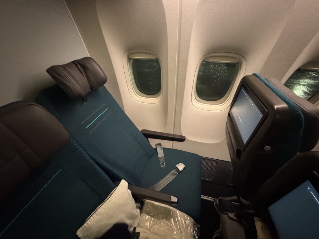 a seat in an airplane