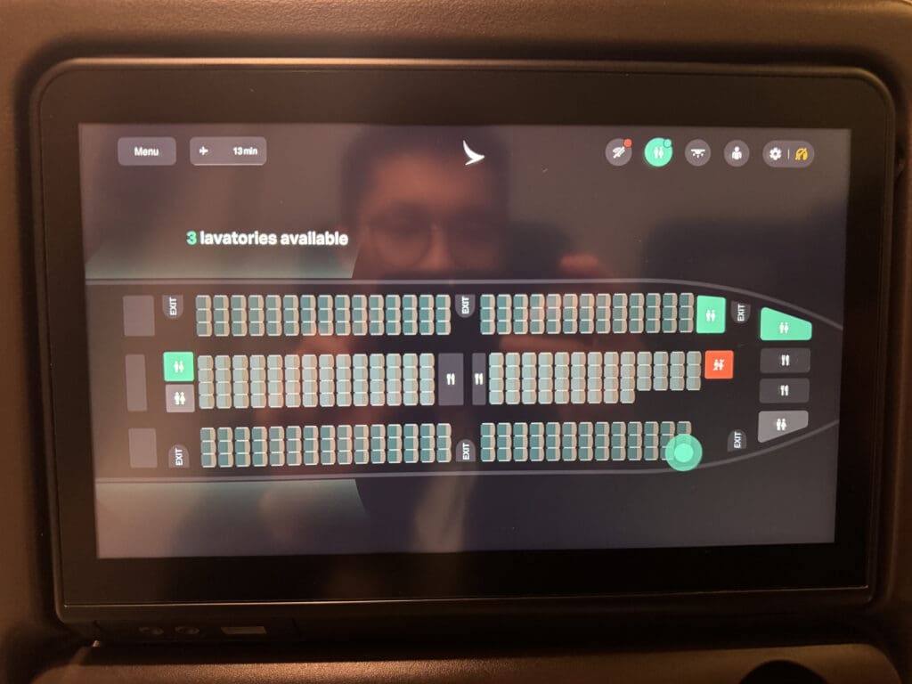 a screen with a person's reflection on it