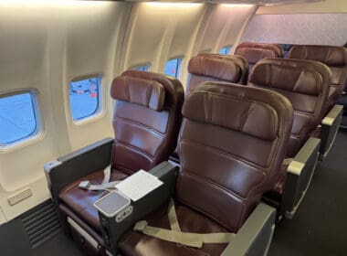 a row of seats in an airplane