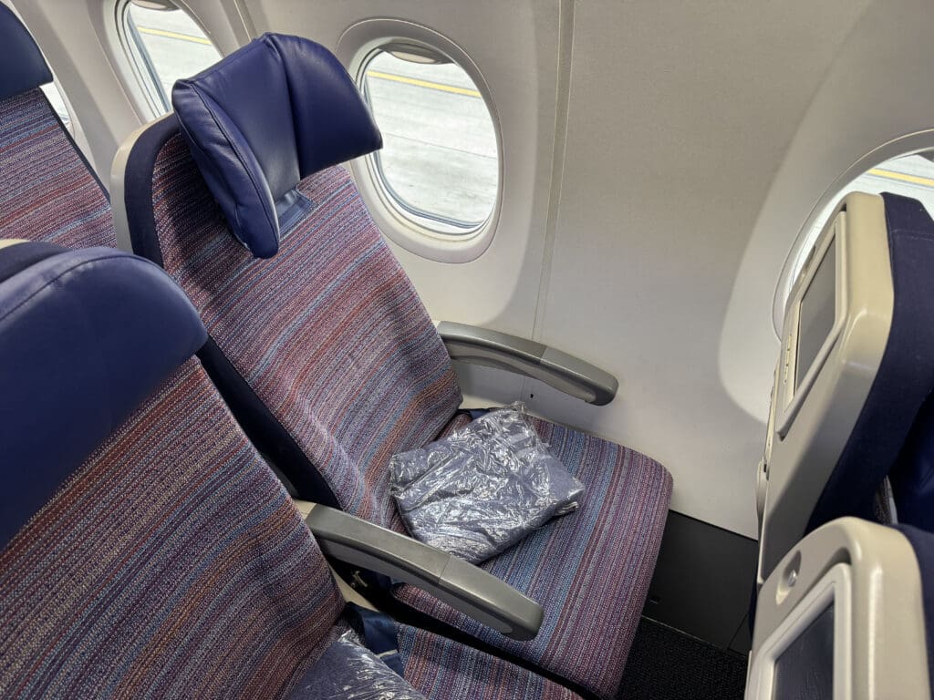 a seat on an airplane
