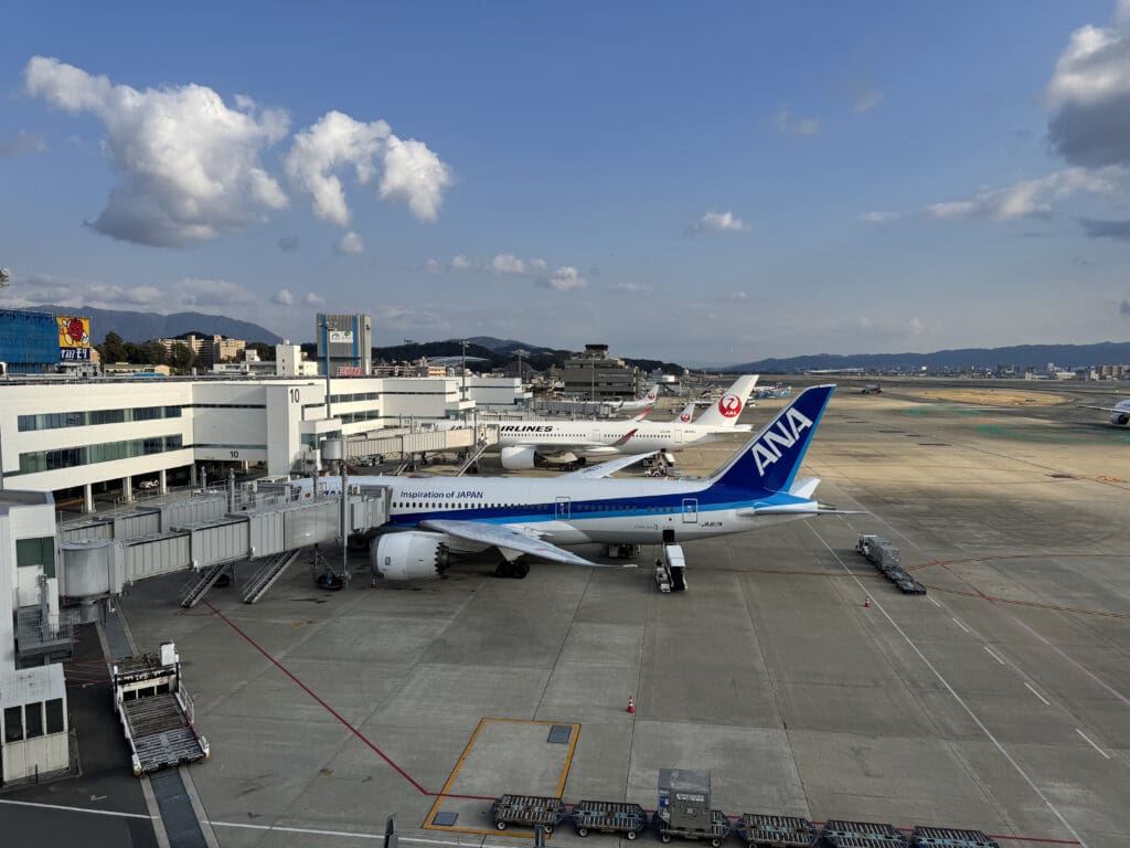 an airplane parked at an airport