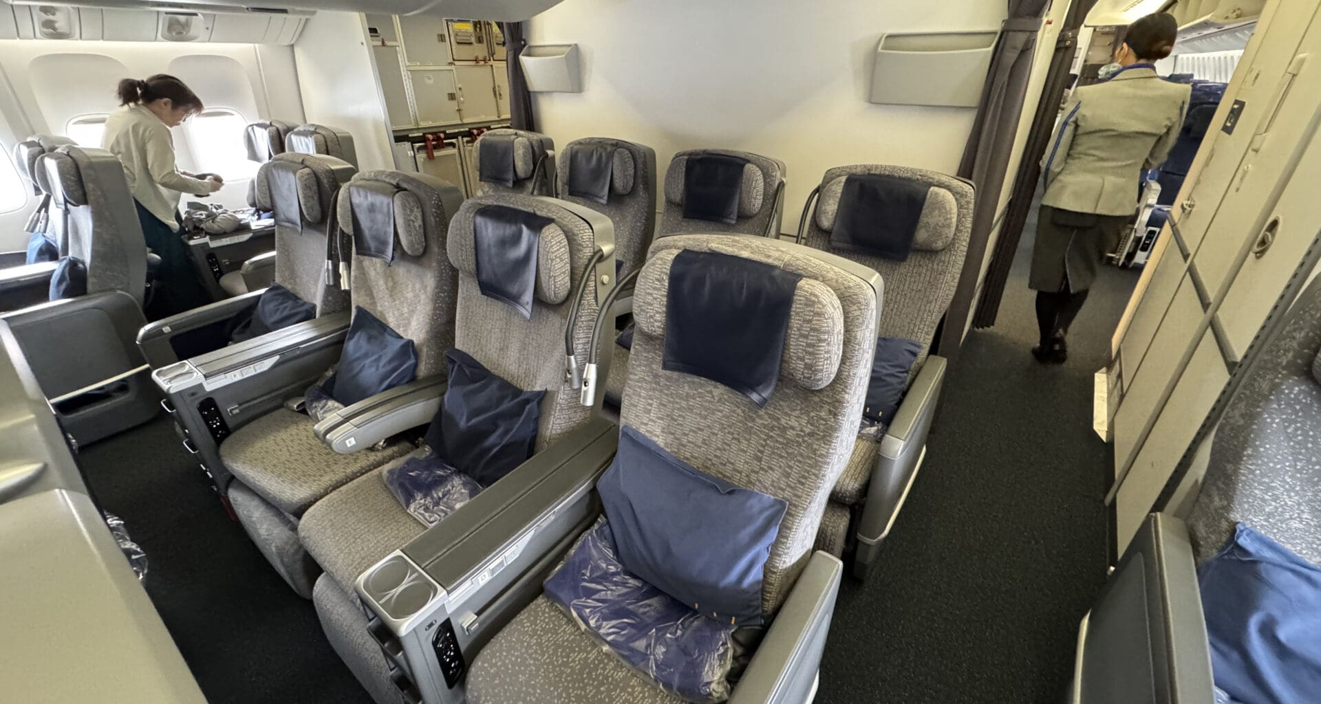 a row of seats in an airplane