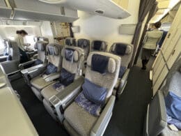 a row of seats in an airplane