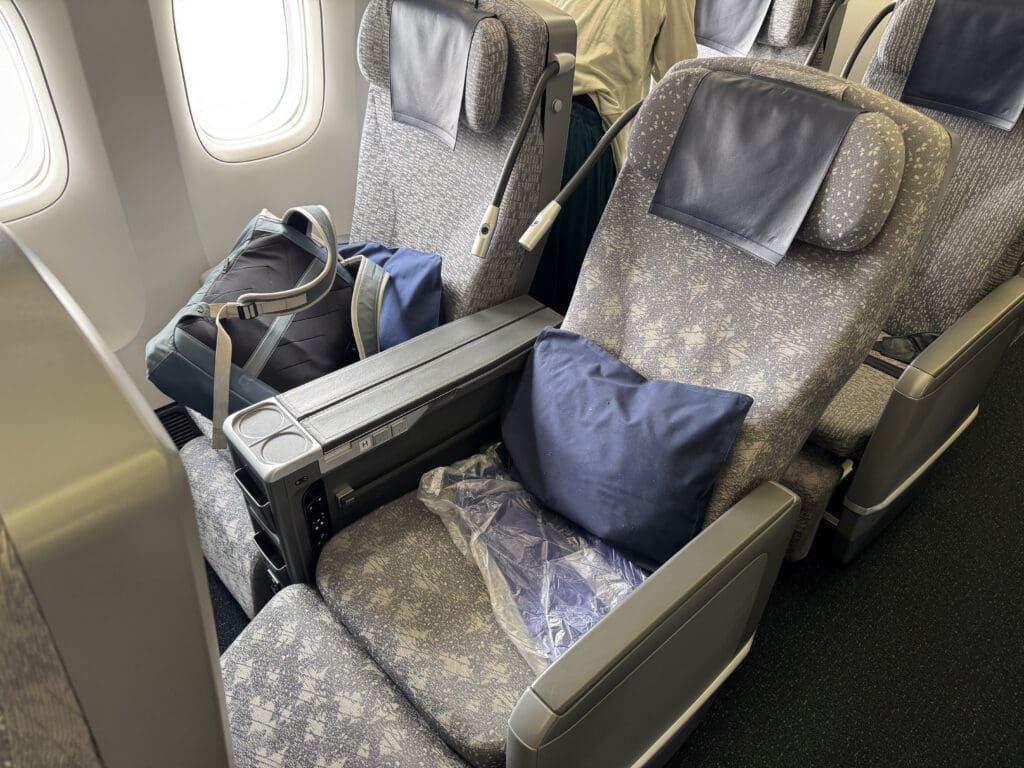 a seat on an airplane