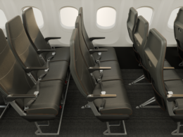 a row of seats in an airplane