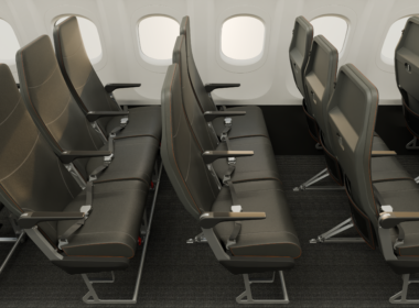 a row of seats in an airplane